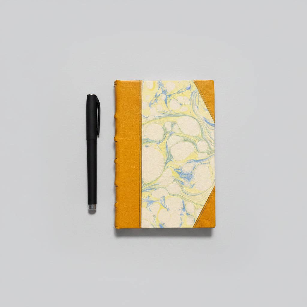 Marbled Paper Journal - Mustard