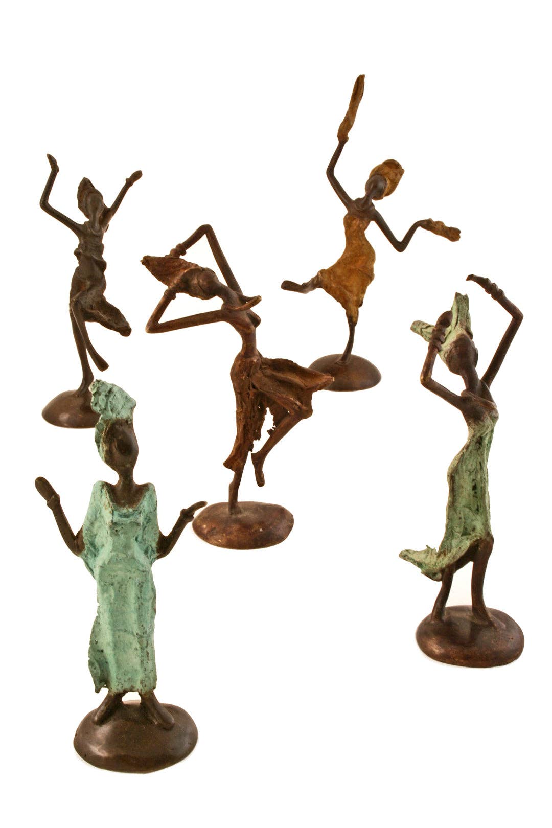 Bronze Miniature Celebrating Lady Sculpture - Assorted