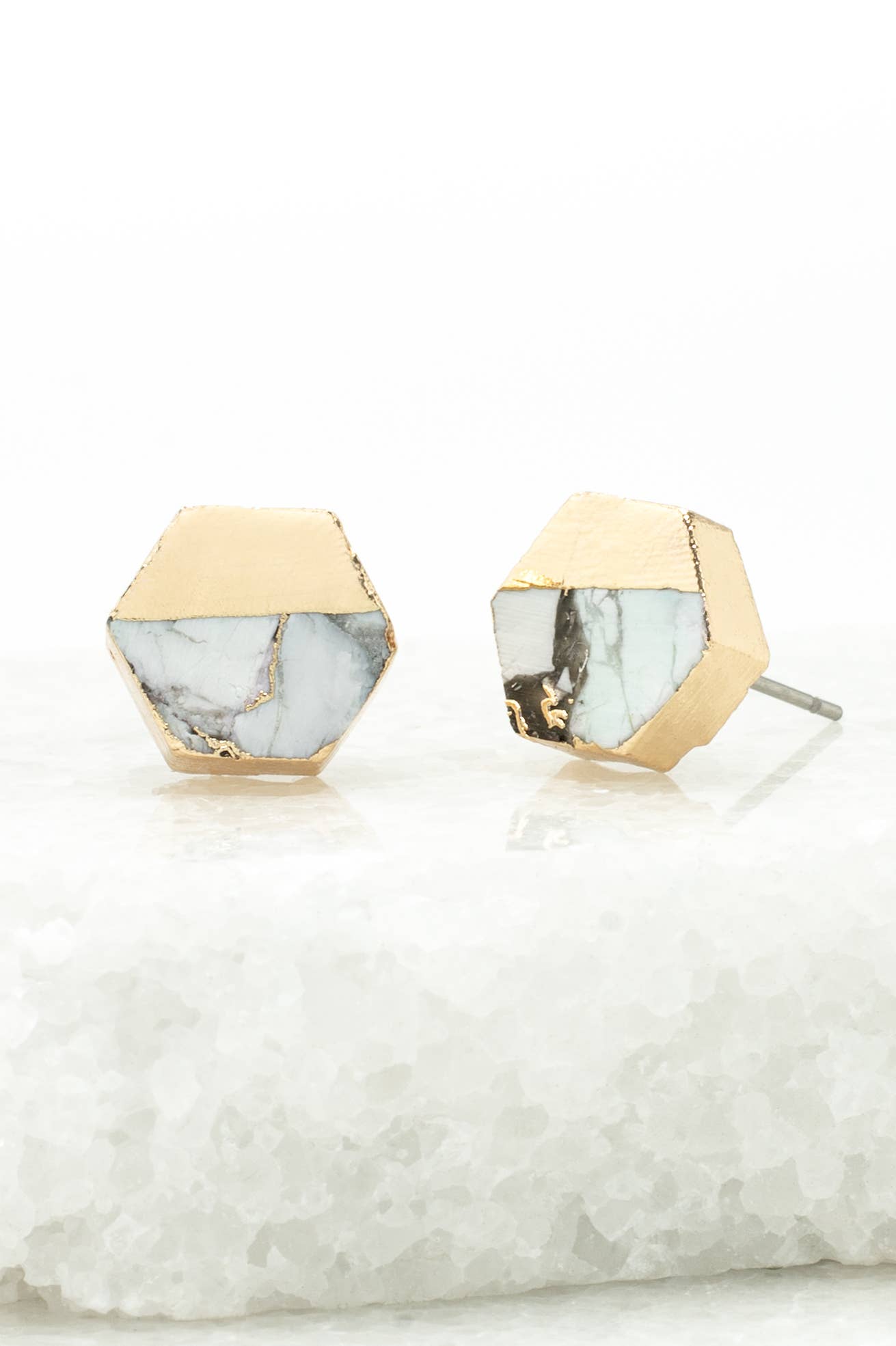 Canopy Stud Earrings – White Turquoise