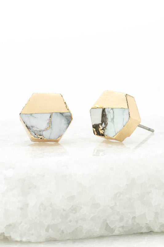 Canopy Stud Earrings – White Turquoise