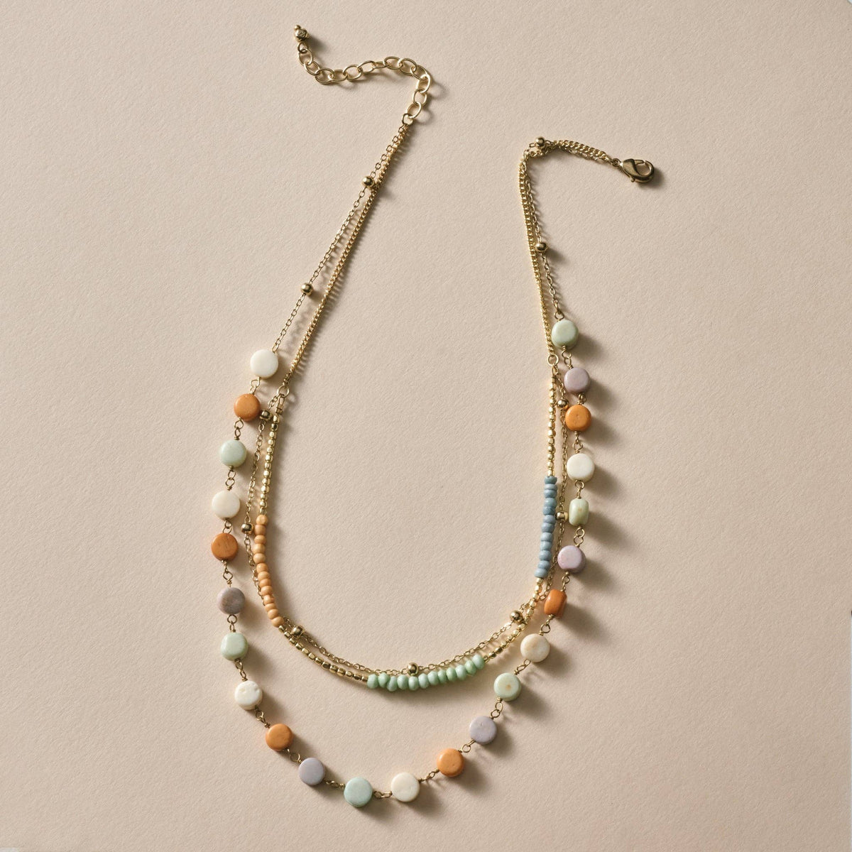 Haddee Three Chain Bead Necklace