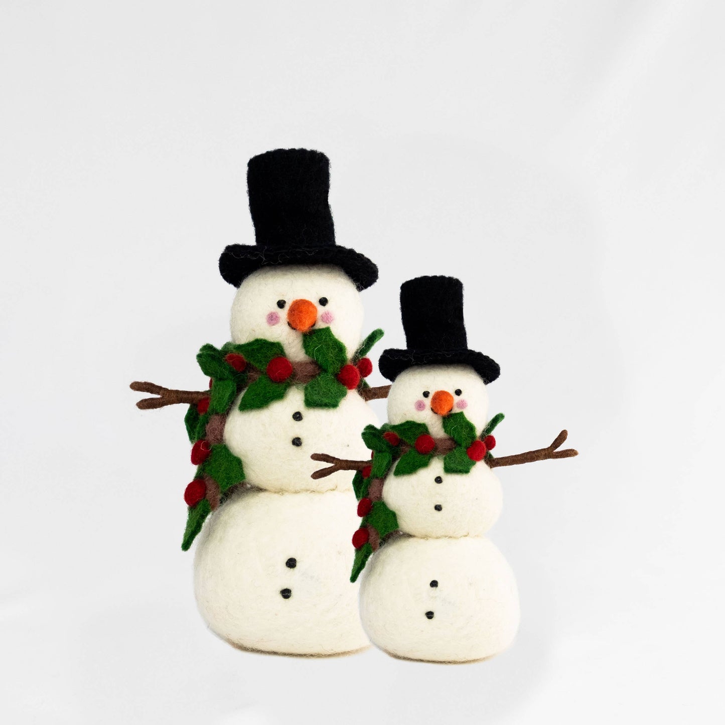 Felt Snowman - Holly Scarf