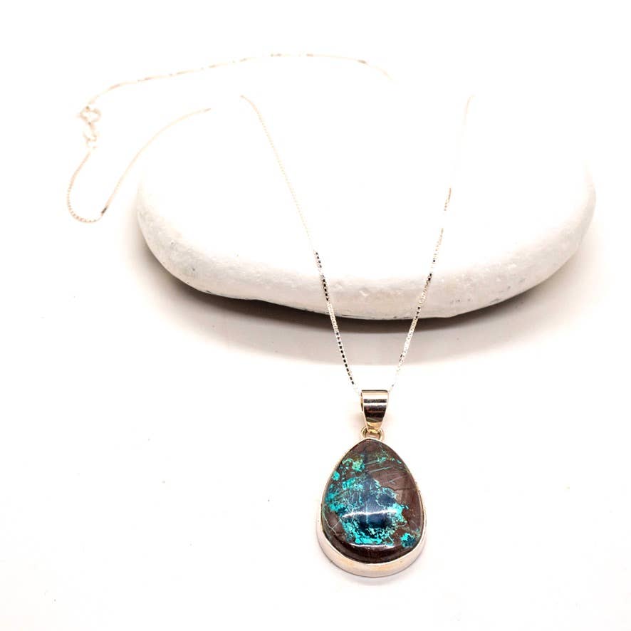 Sterling Silver Azurite Necklace