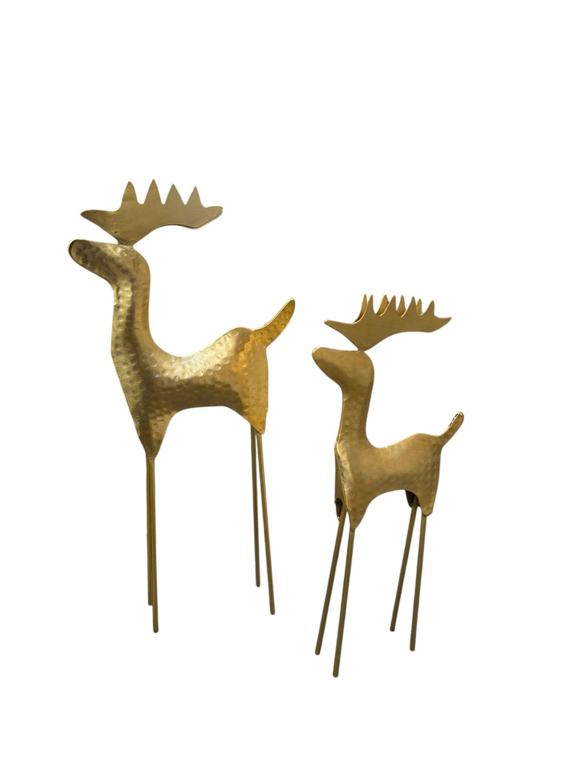 Hammered Metal Reindeer - Gold