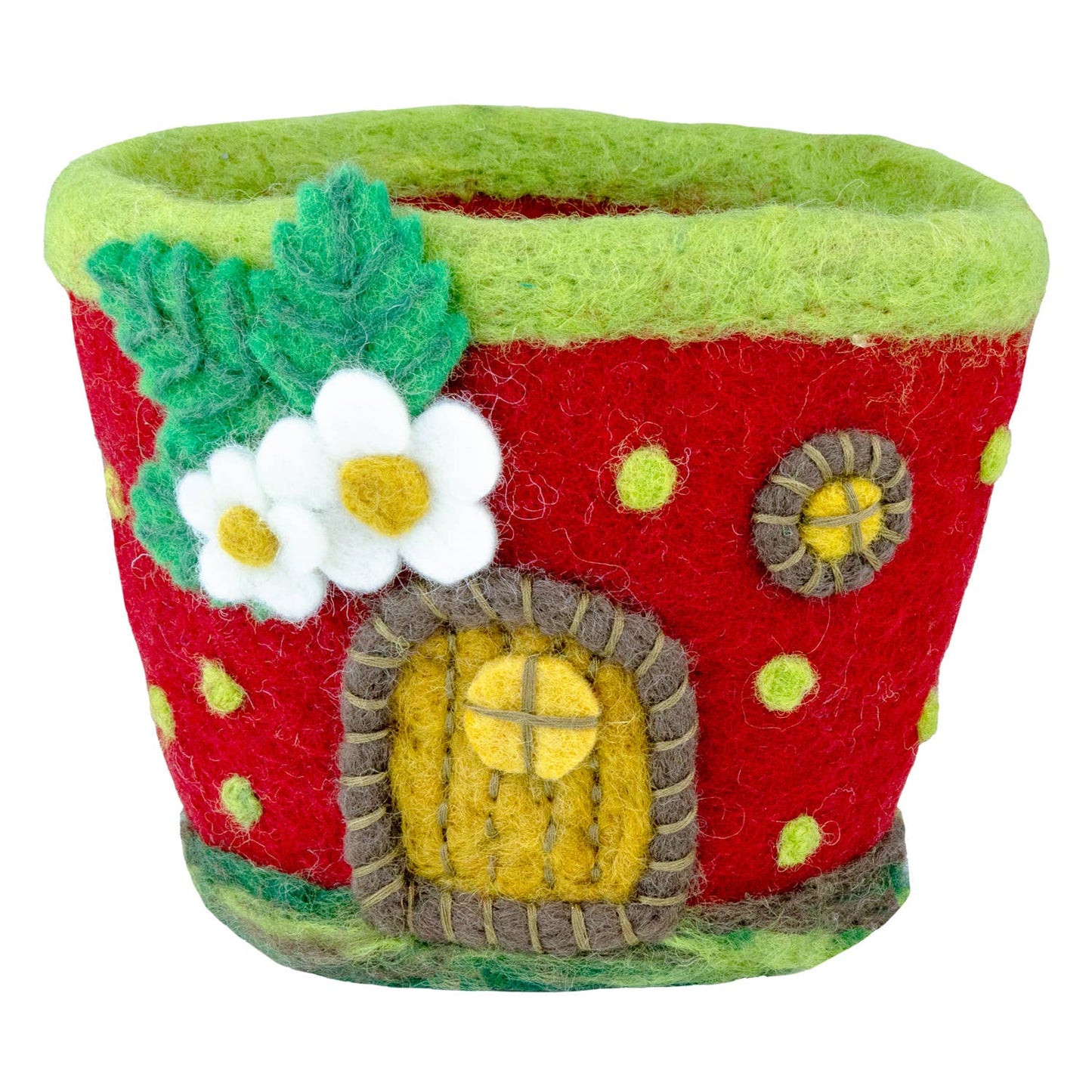Strawberry Cottage Felt Pot