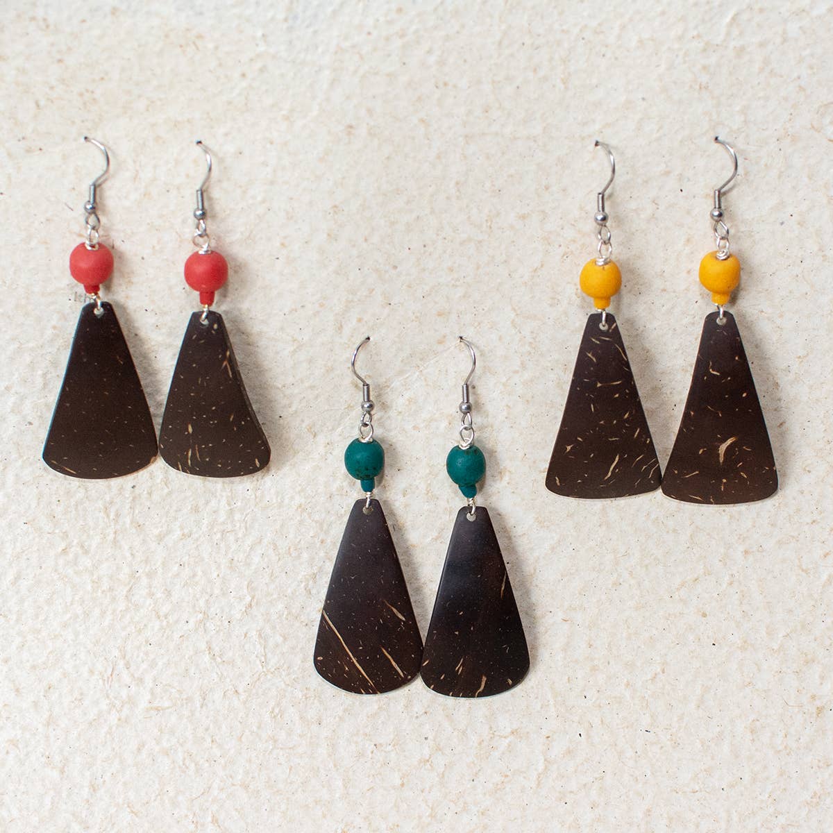 Coconut Drop Earrings - Teal