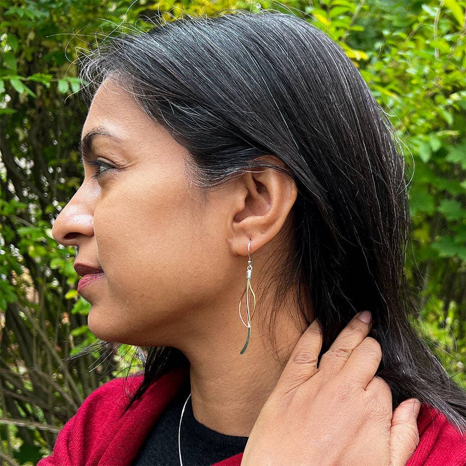 Triple Joy Earrings - Sterling, Copper, Brass