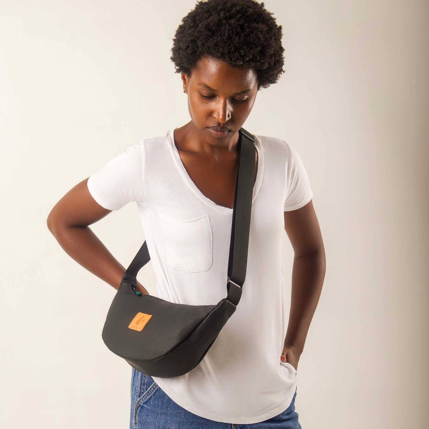 Round Mini Shoulder Bag – Vegan Leather, Assorted Colors