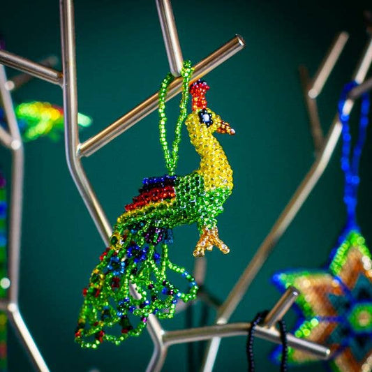 Peacock Large Beaded Ornament