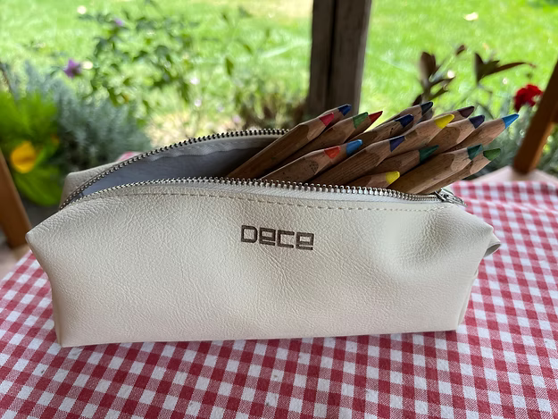 Large Apple Textile Zip Pouch
