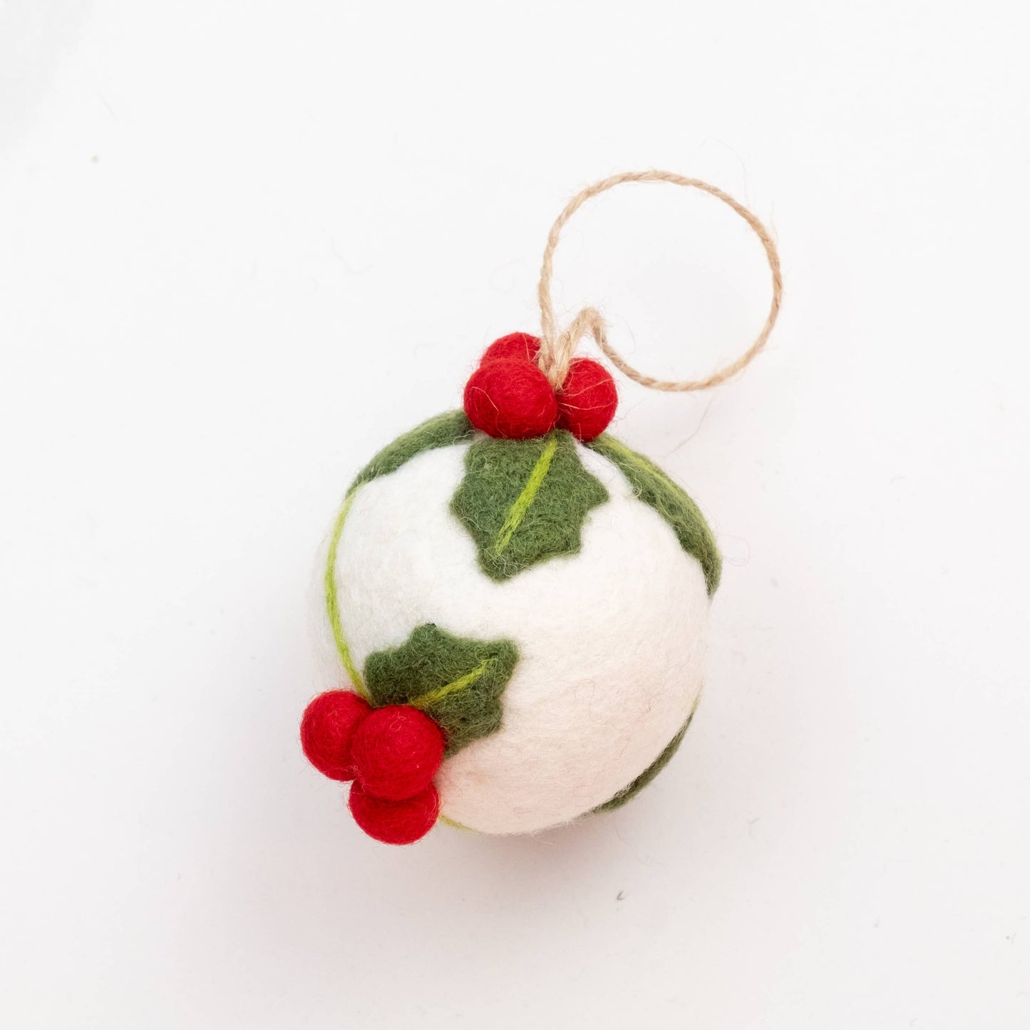 Embroidered Red Ball Ornament - Assorted