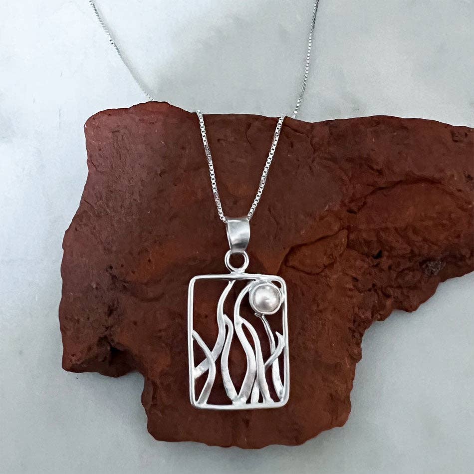 Rising Moon Necklace - Sterling Silver