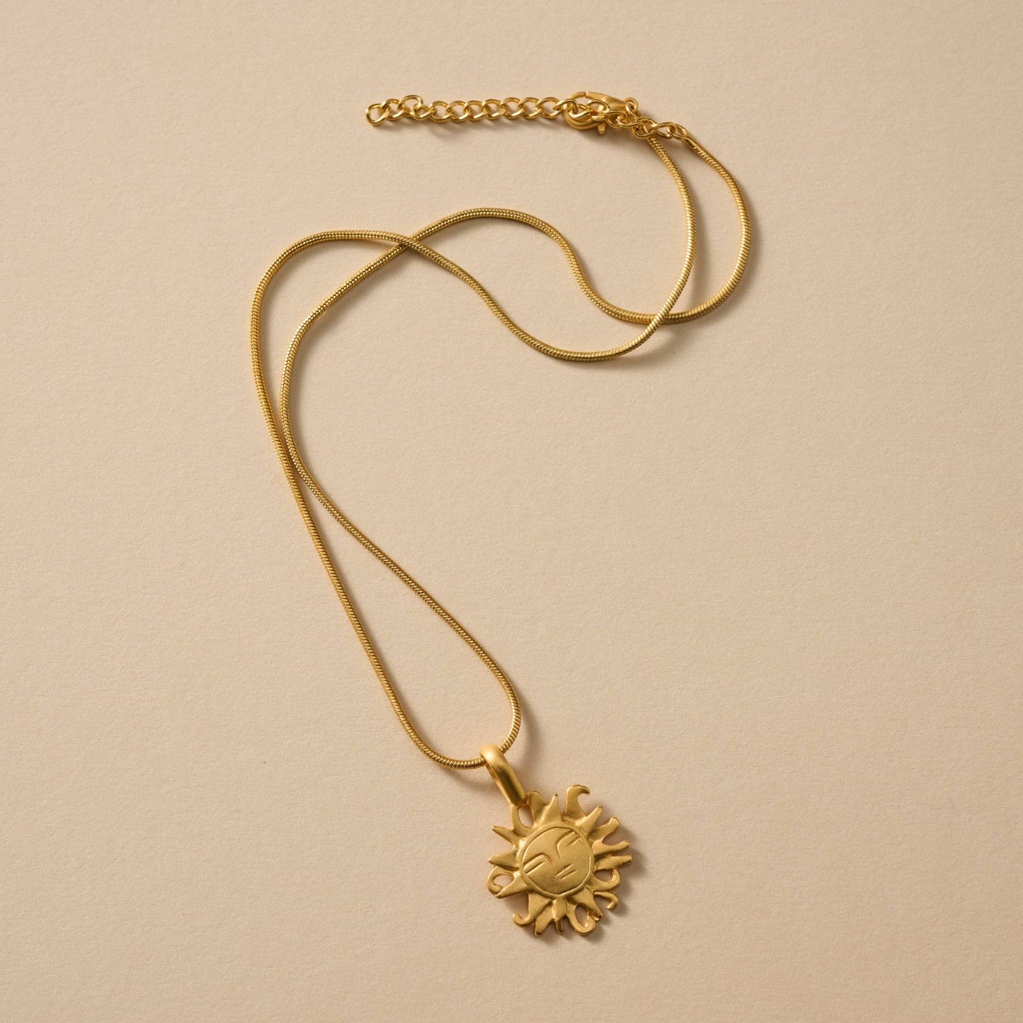 Calida Gold Plate Sun Pendant Necklace