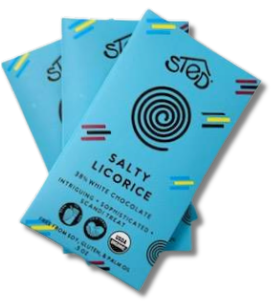 Salty Licorice 38% White Chocolate Bar