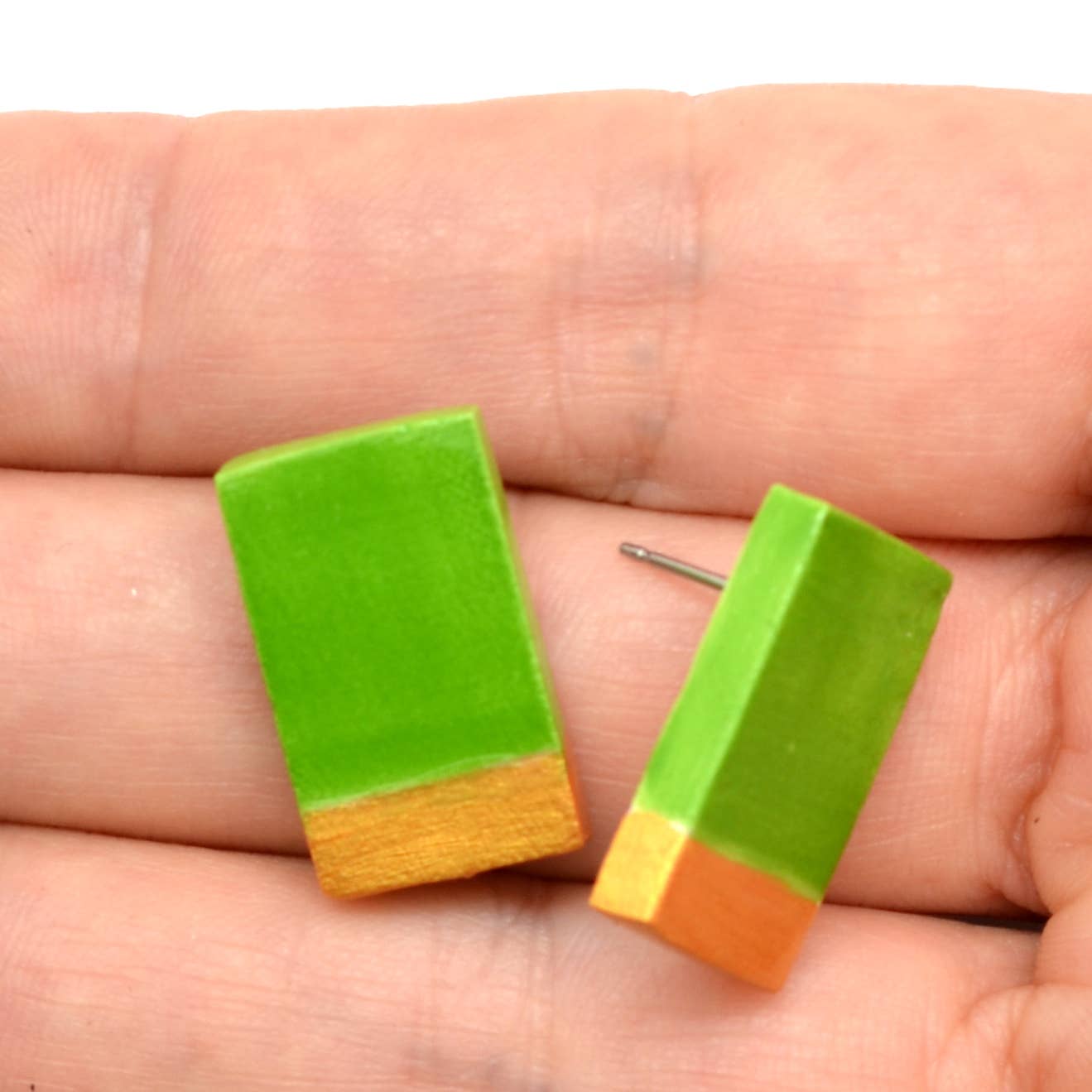 Modern Ceramic Rectangle Stud Earrings - Assorted