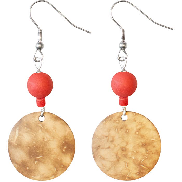 Coconut Dangle Earrings - Poppy