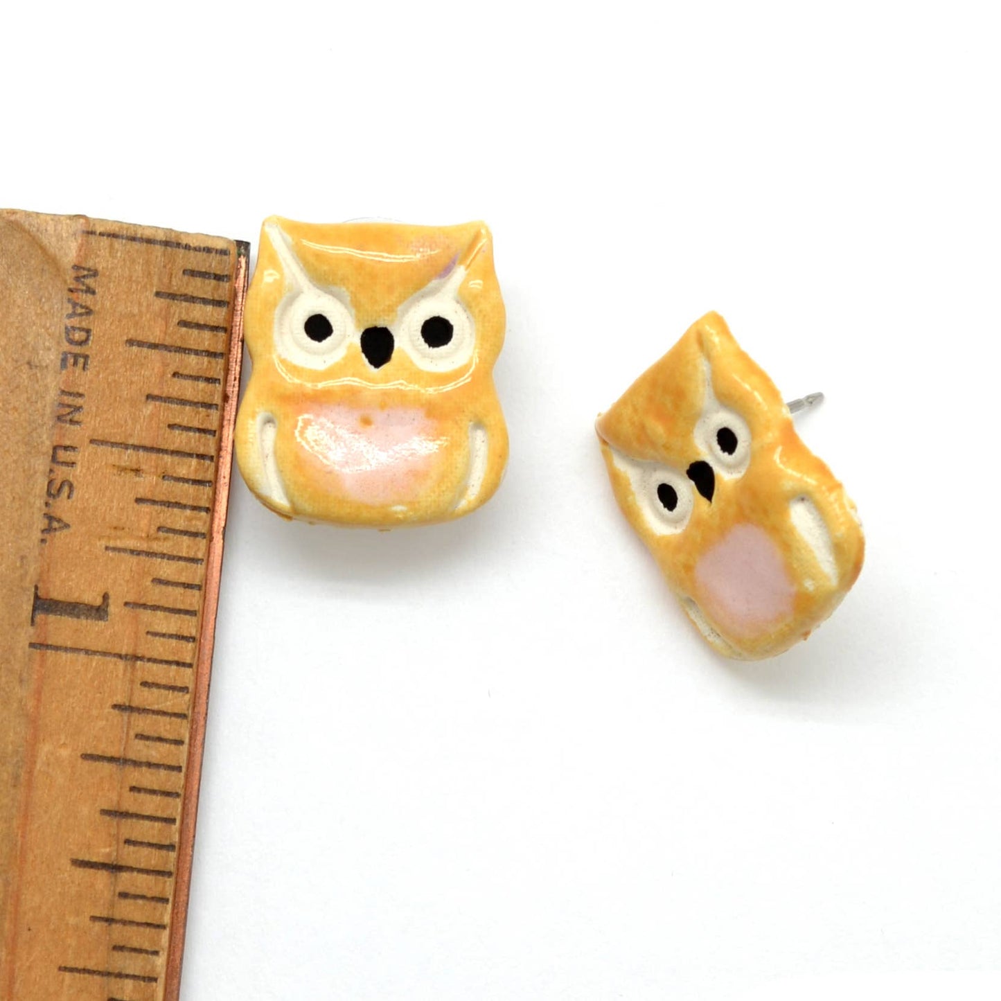 Ceramic Owl Stud Earrings - Assorted
