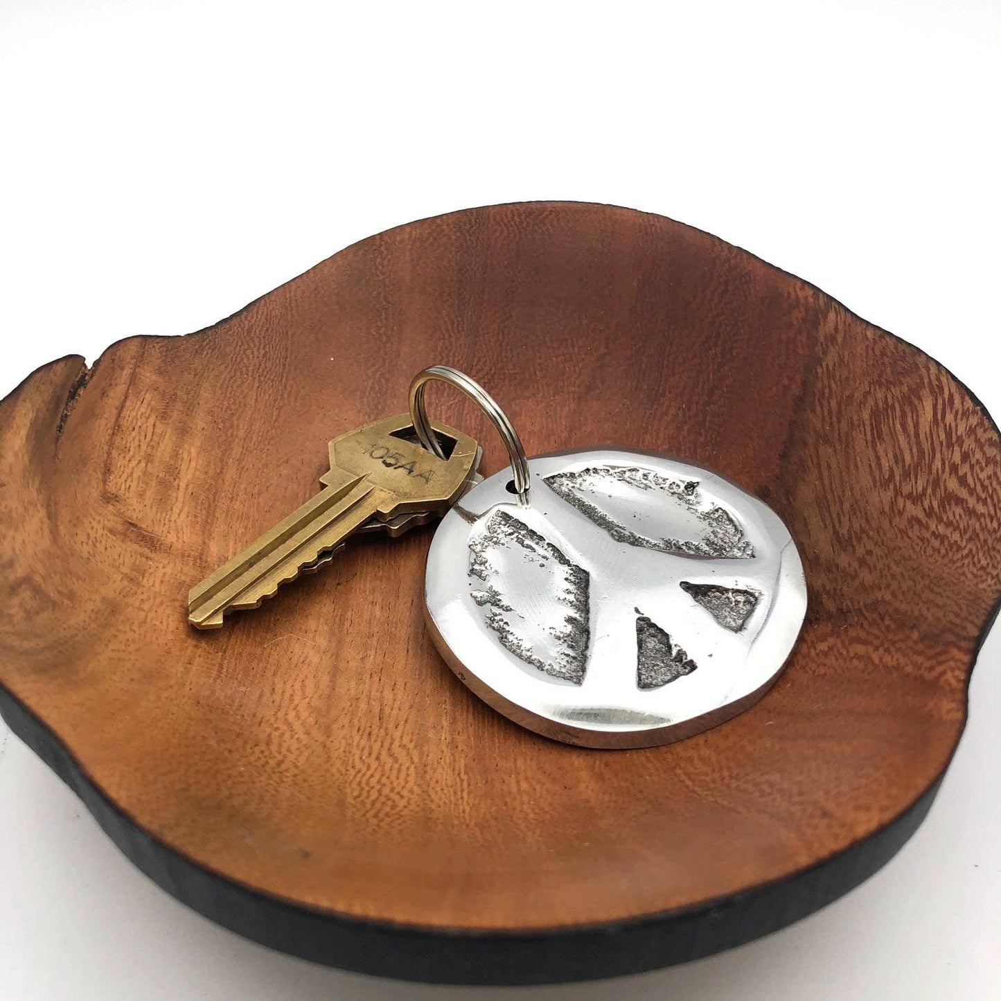 Recycled Aluminum Peace Sign Keychain