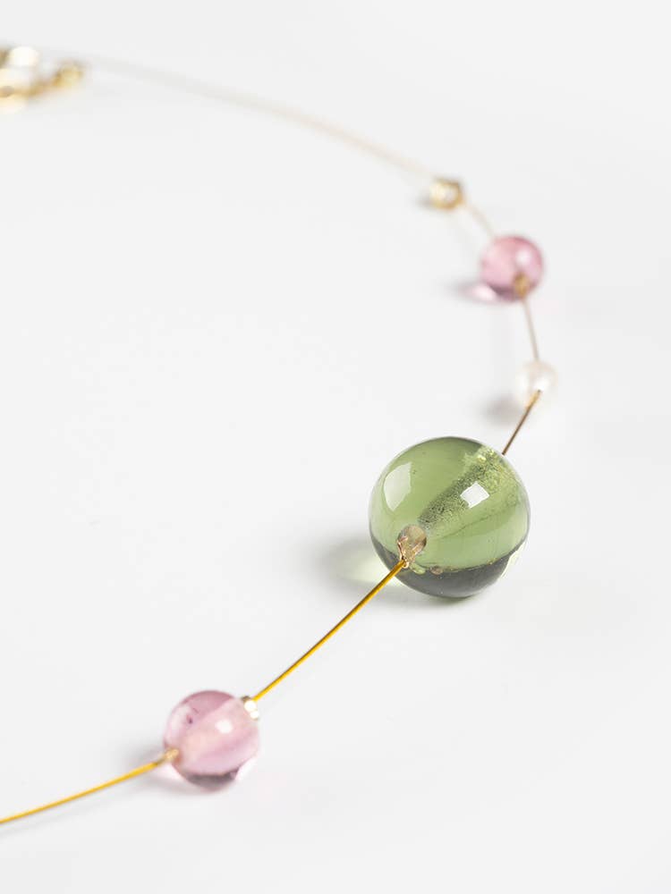 Laurel Beaded Necklace Gold