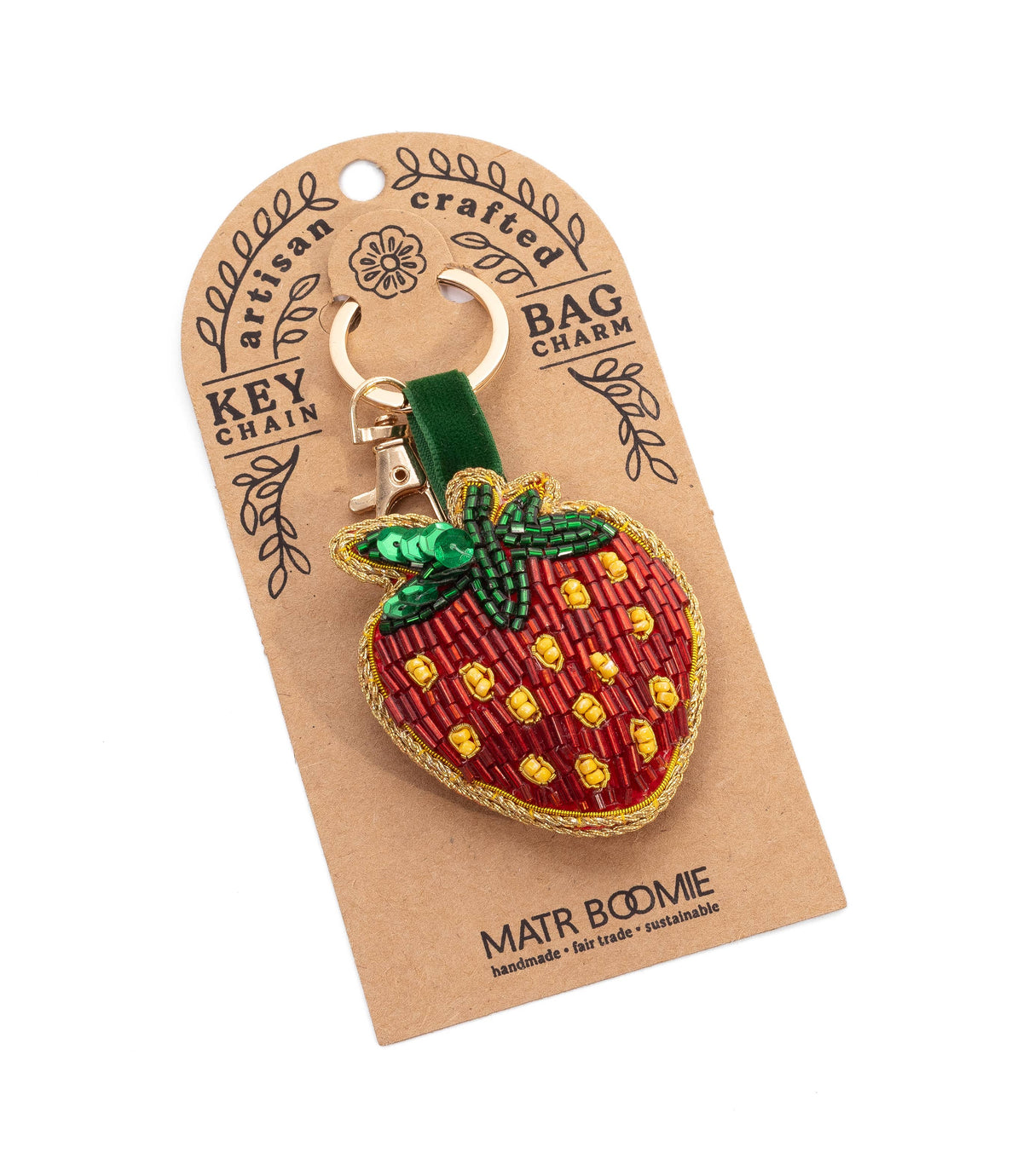 Raksha Strawberry Bag Charm Keychain
