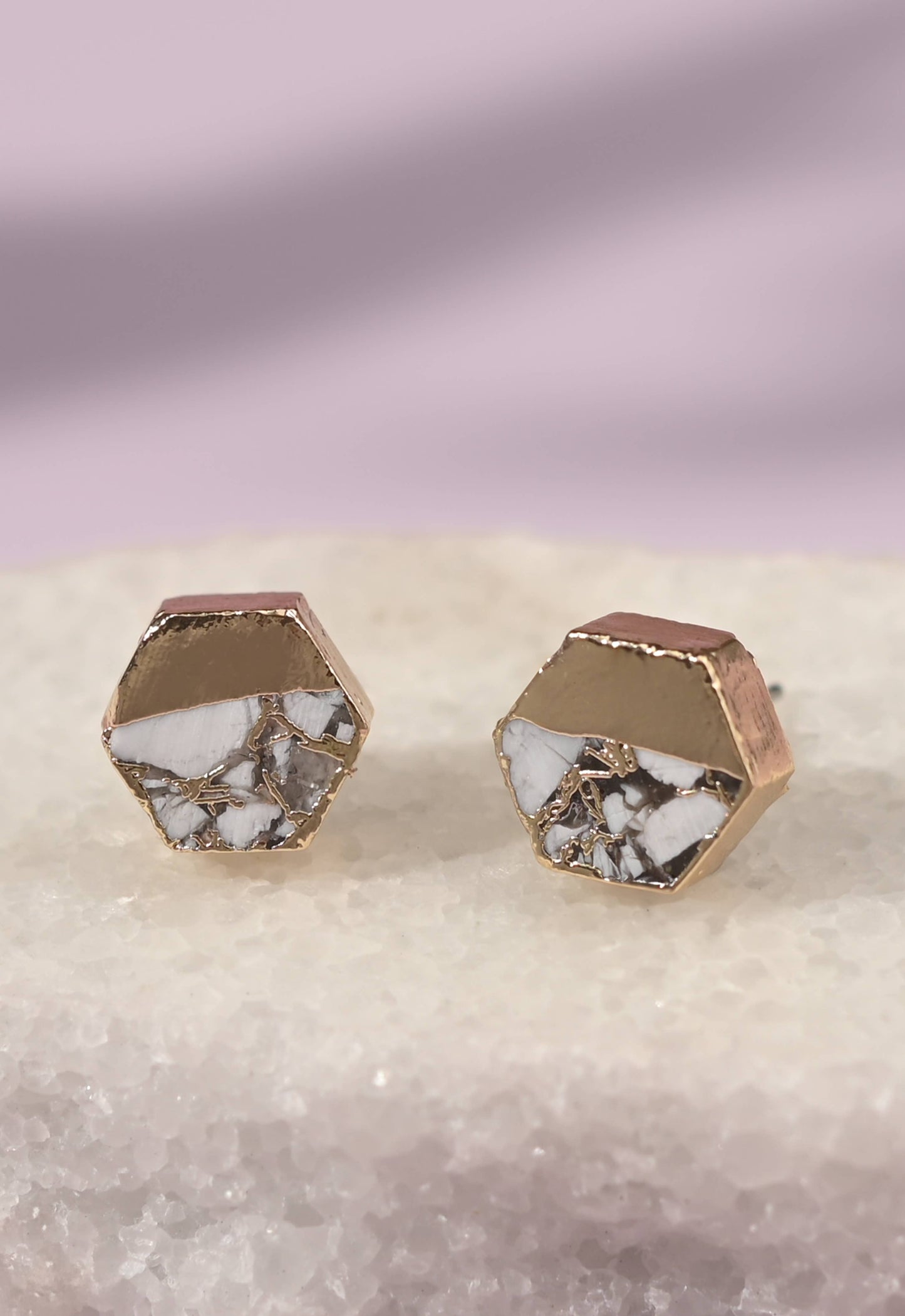 Canopy Stud Earrings – White Turquoise