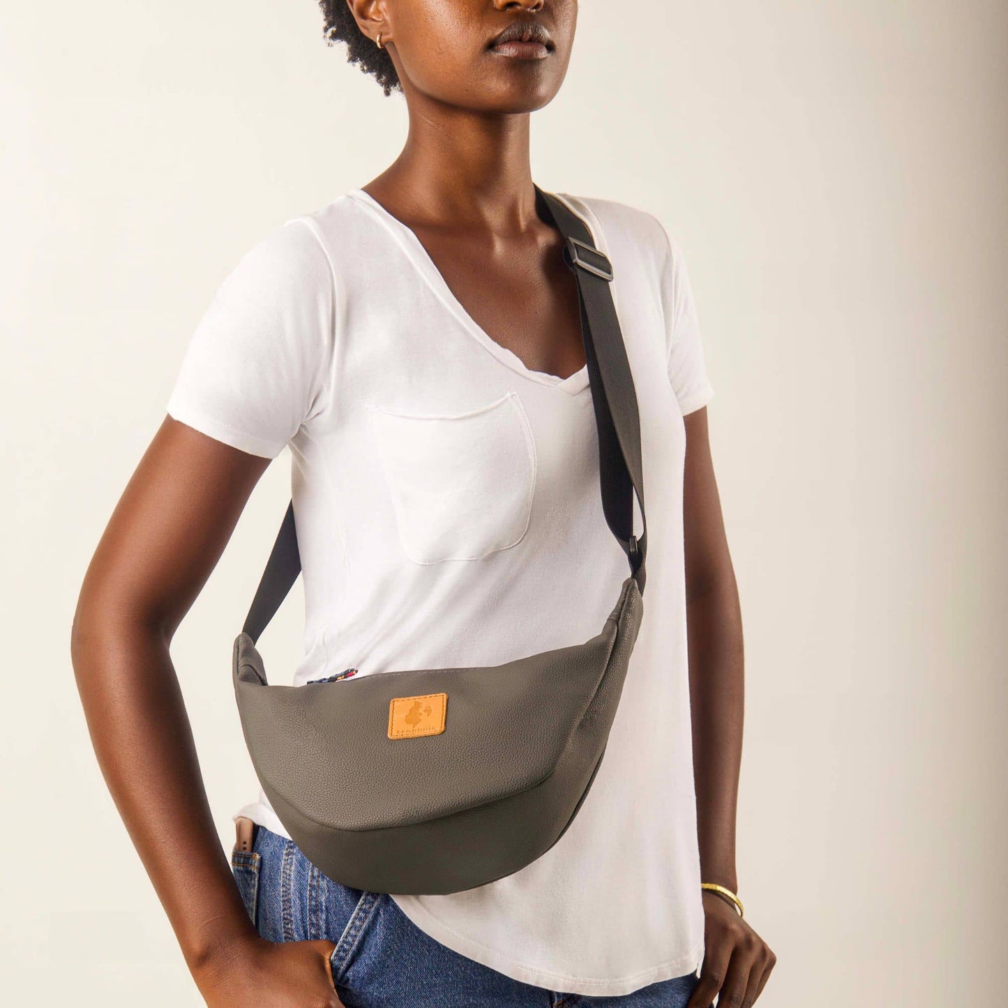 Round Mini Shoulder Bag – Vegan Leather, Assorted Colors