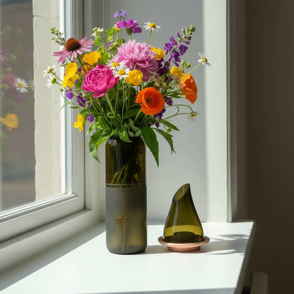 Upcycled Glass Siwa Palms Vase