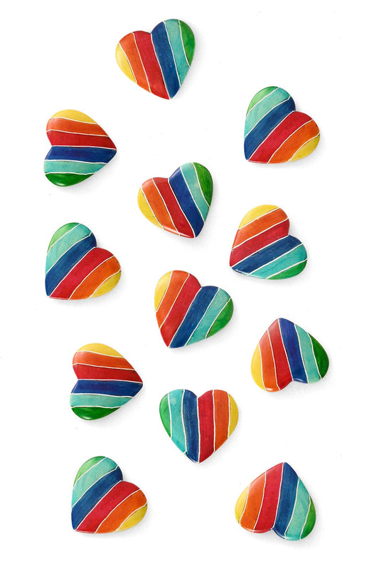 Flat Smooth Rainbow Hearts