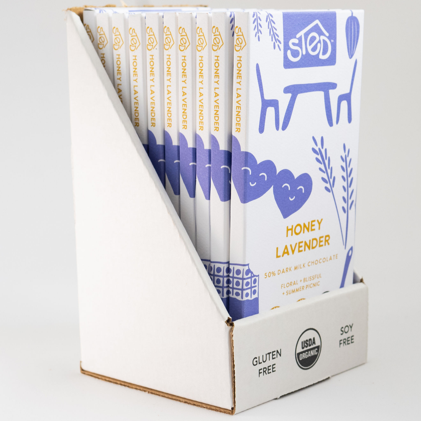 Honey Lavender Dark Milk Chocolate Bar
