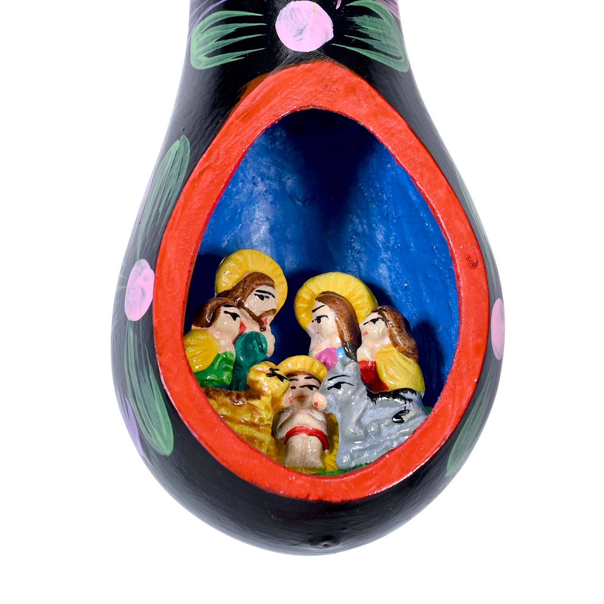 Nativity Drop Gourd Ornament - Assorted