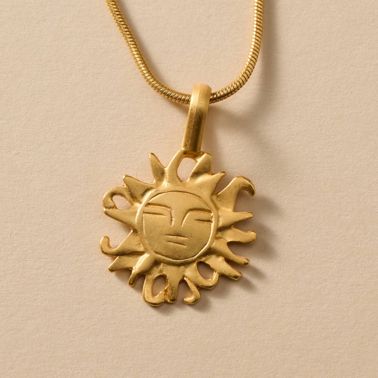 Calida Gold Plate Sun Pendant Necklace