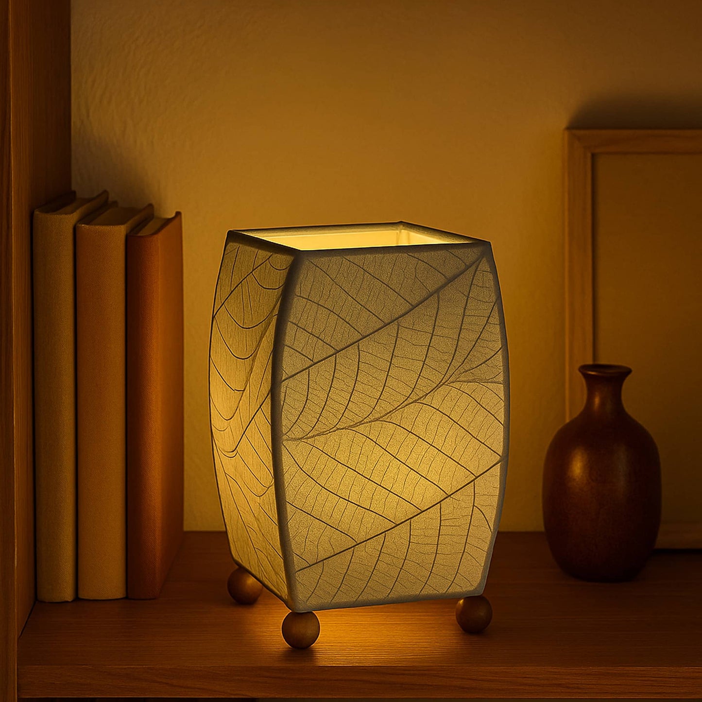 Mini Square Cocoa Leaf Lamp - Gray