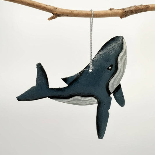 Upcycled Metal Ornament - Whale