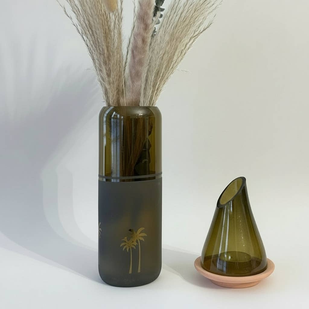 Upcycled Glass Siwa Palms Vase