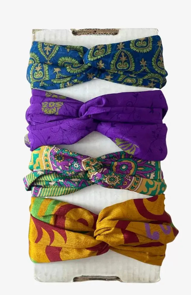 Vintage Sari Headband - Double Wrapped Loop