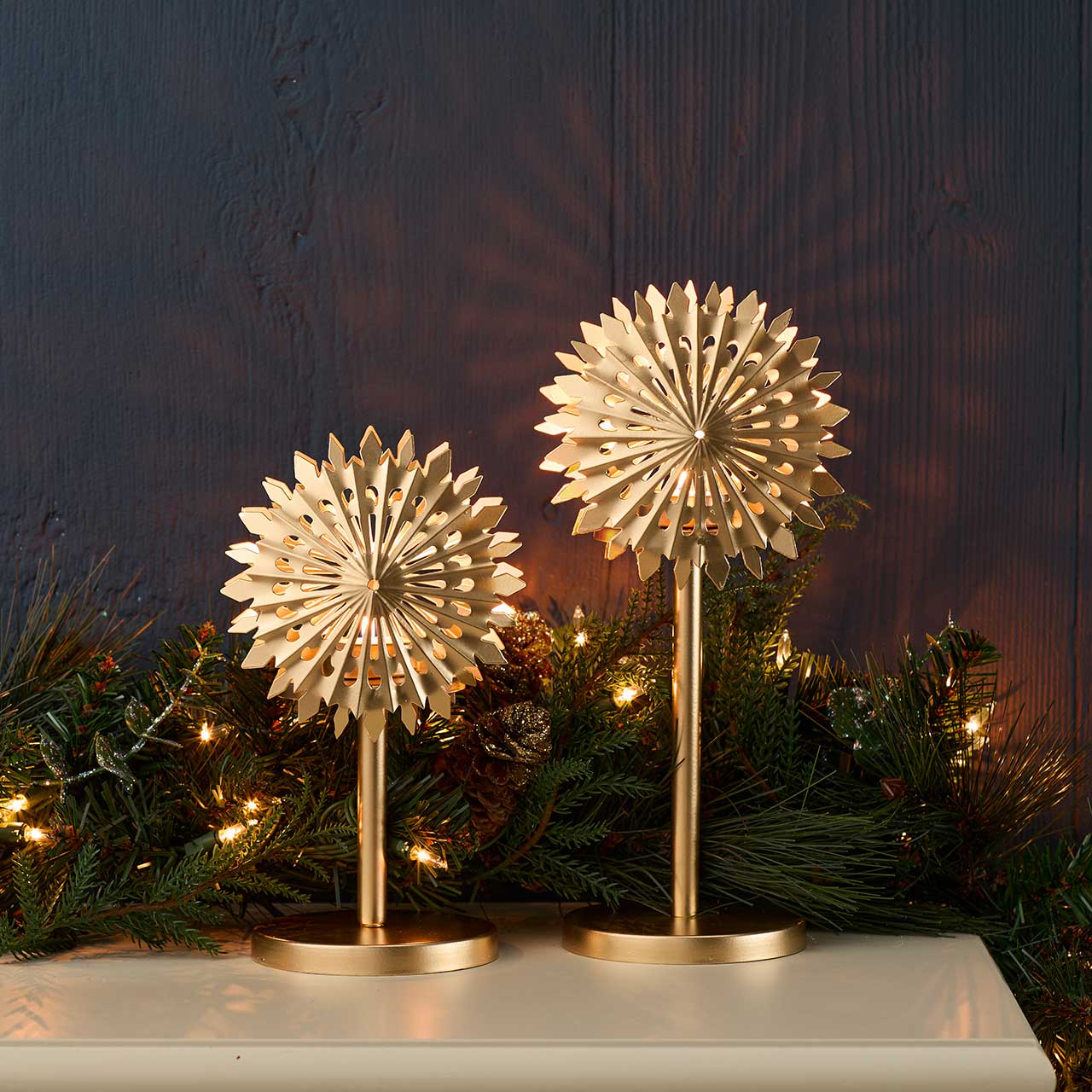 Snowstar Pedestal Candle Holders