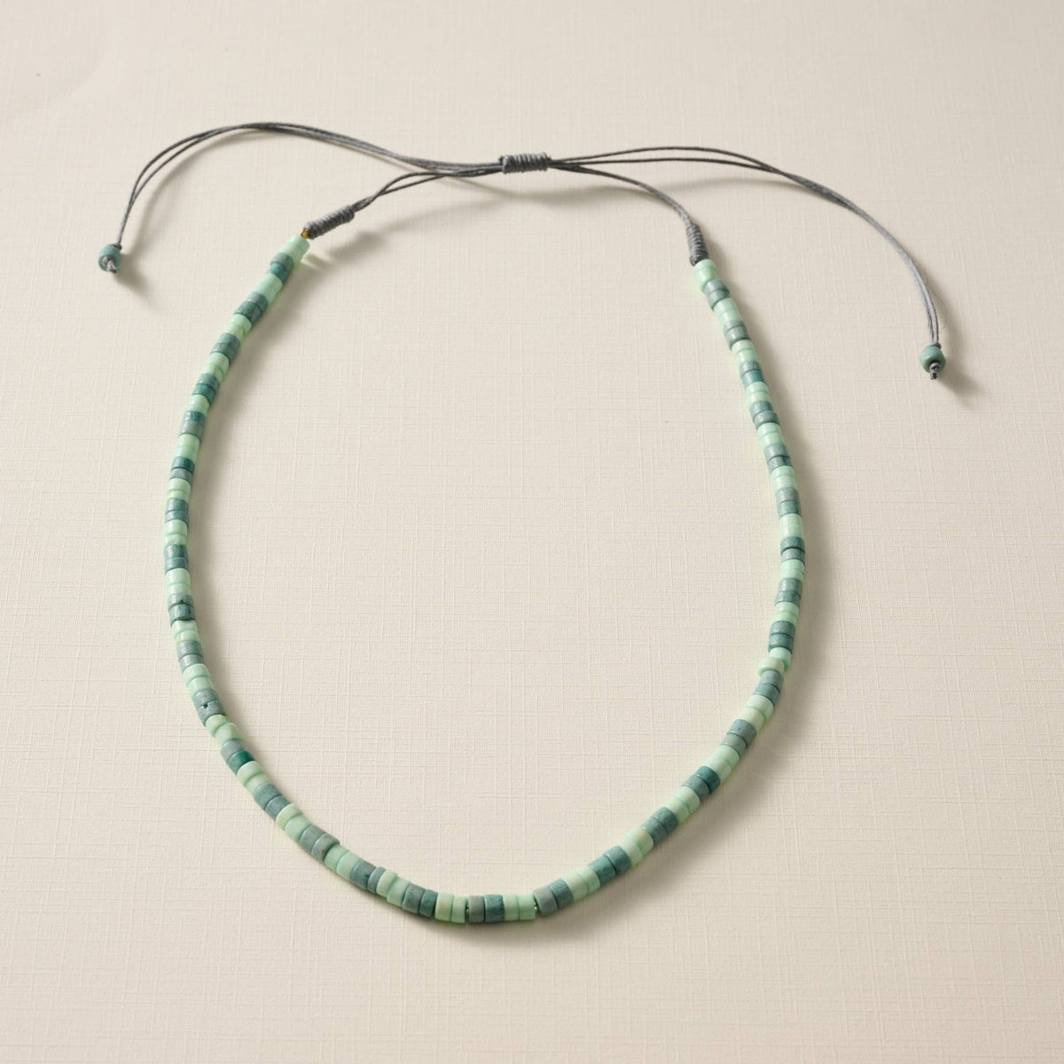 Dara Bone Bead Necklace - Light+Dark Green