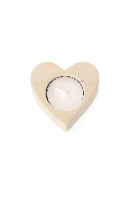 Natural Soapstone Heart Tea Light Candle Holder  - Valentine's Day Gifts