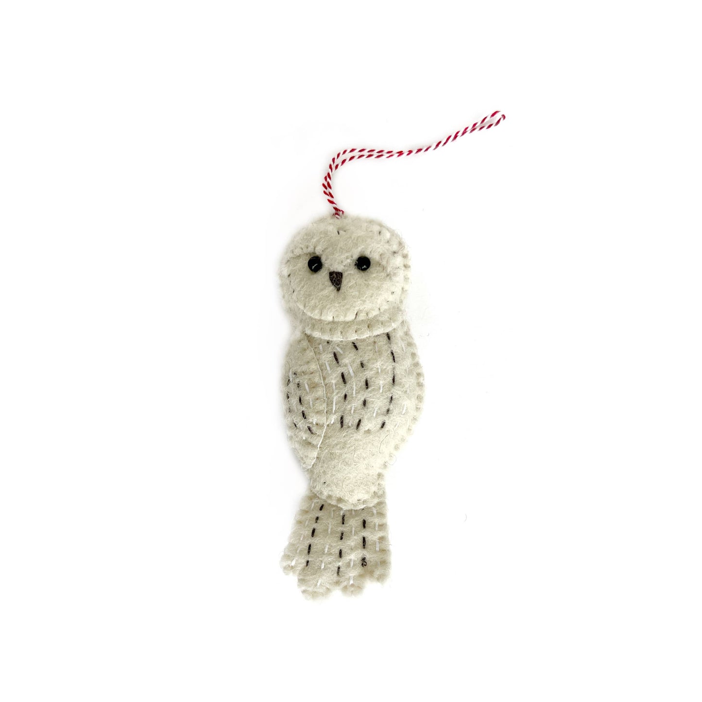 Snowy Owl Felt Wool Ornament