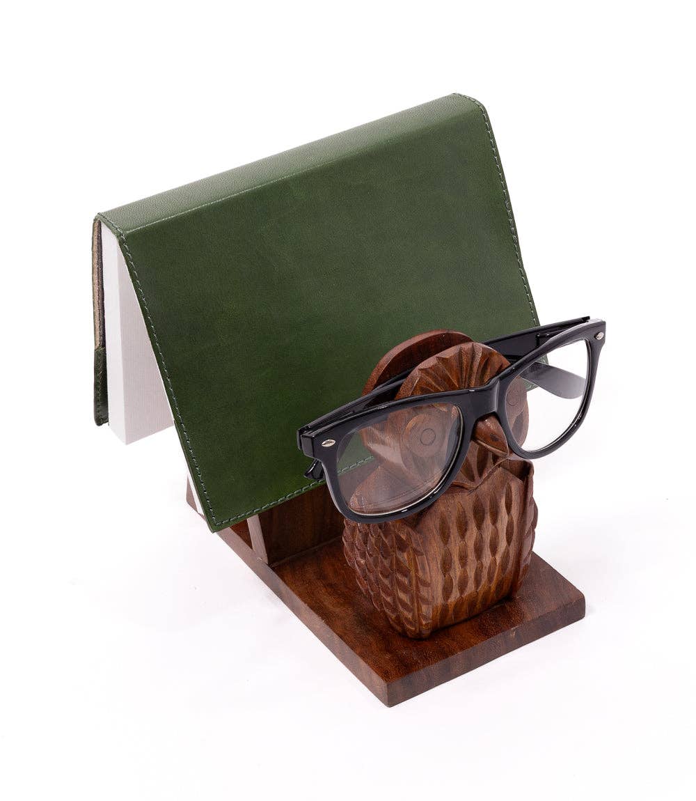 Owl Book & Glasses Caddy