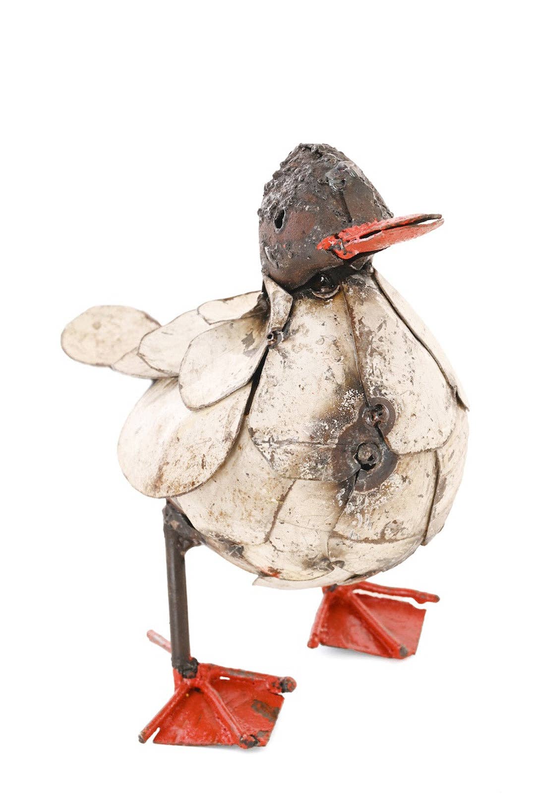 Small Fluffy Duck Recycled Metal Sculpture