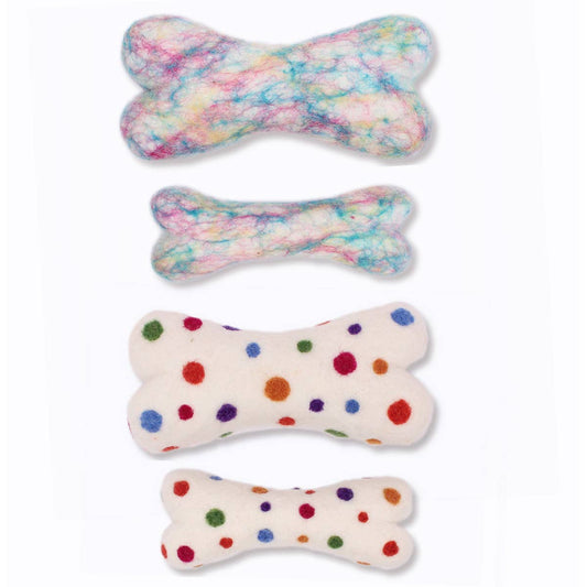 Patterned Eco Wool Dog Toys
