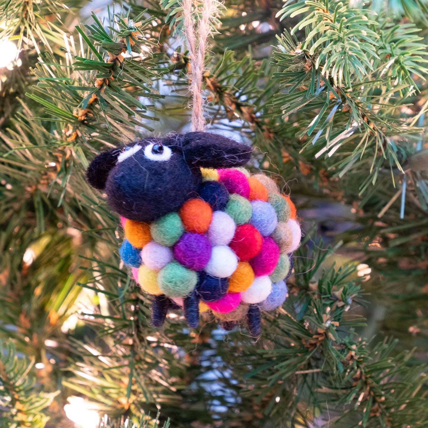 Rainbow Ball Sheep Ornament