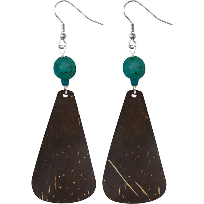 Coconut Drop Earrings - Teal