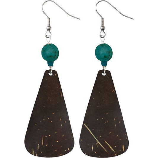 Coconut Drop Earrings - Teal