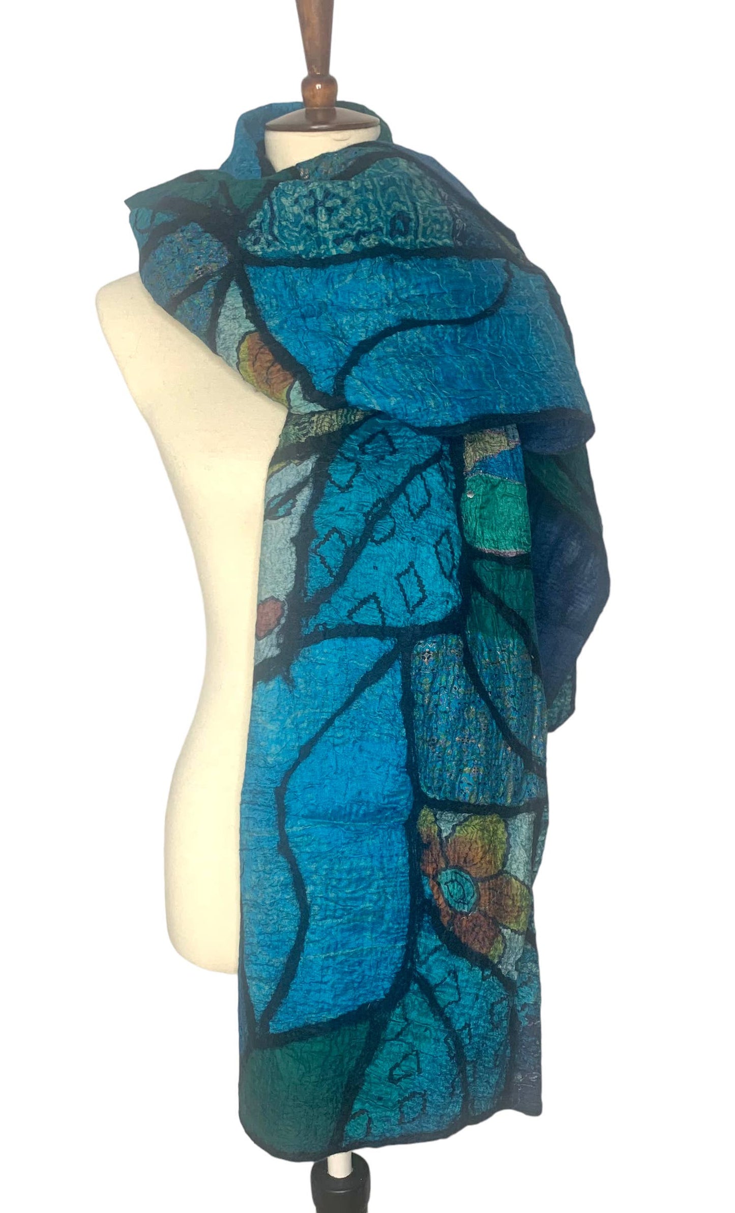 Sari Patchwork Scarf - Blue