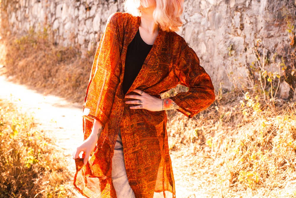 Long Sleeves Upcycled Kimono