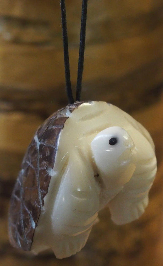 Land Turtle Tagua Ornament