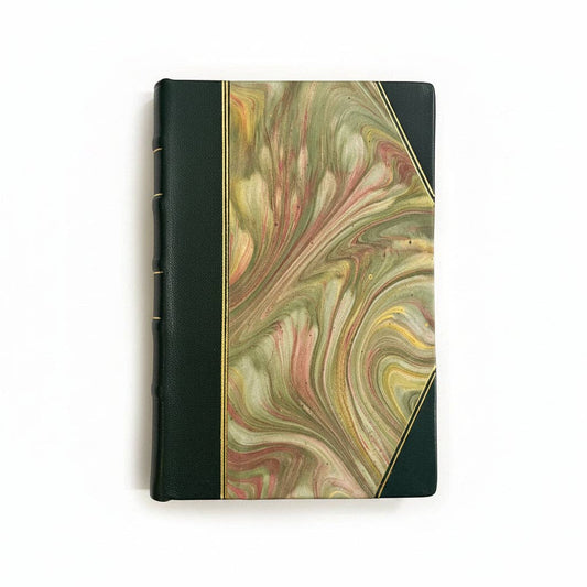 Marbled Paper Journal - Olive Green
