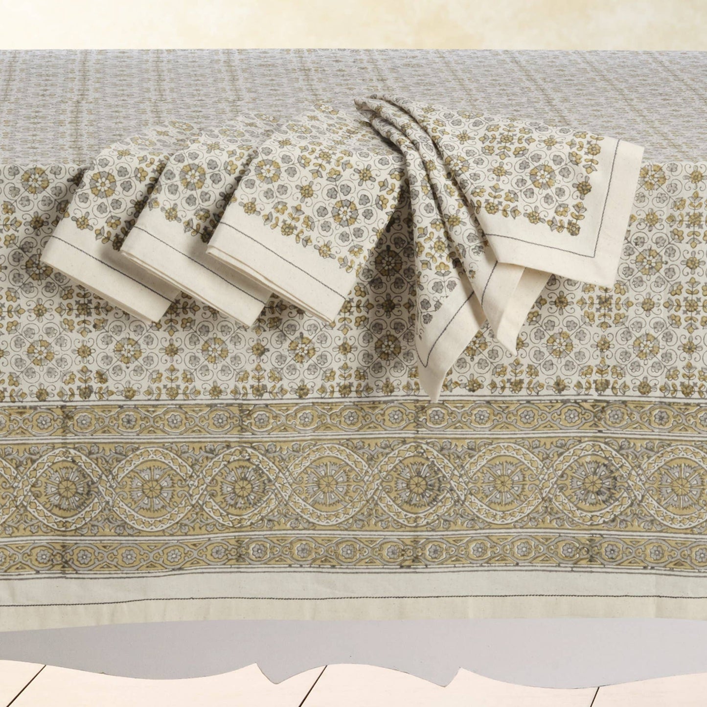 Hand Block Printed Cotton Napkin Set (4) - Lily